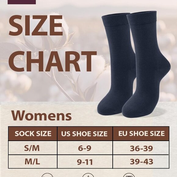 Women's Soft Combed Cotton Dress Socks Seamless Toe Black White Gray Navy Blue B - Picture 6 of 9